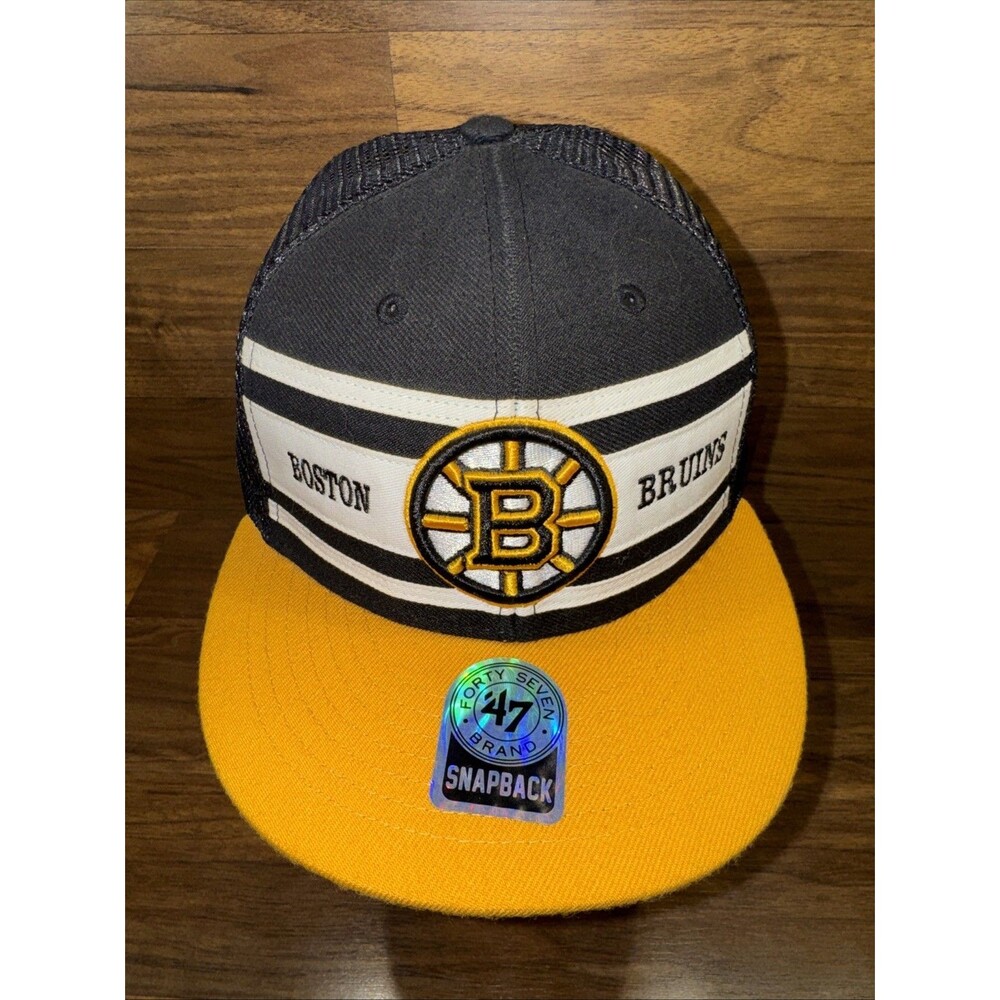 Boston Bruins Hat Cap SnapBack One Size Mens NHL Hockey Trucker 47 Brand